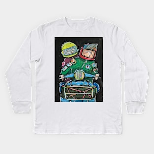 Retro Scooter, Classic Scooter, Scooterist, Scootering, Scooter Rider, Mod Art Kids Long Sleeve T-Shirt